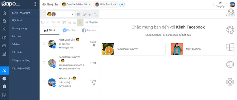 Sapo Go là phần mềm quản lý tin nhắn Fanpage tối ưu khác cho chủ shop, ngoài Salework Social