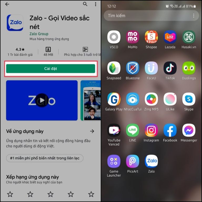 tải Zalo về điện thoại