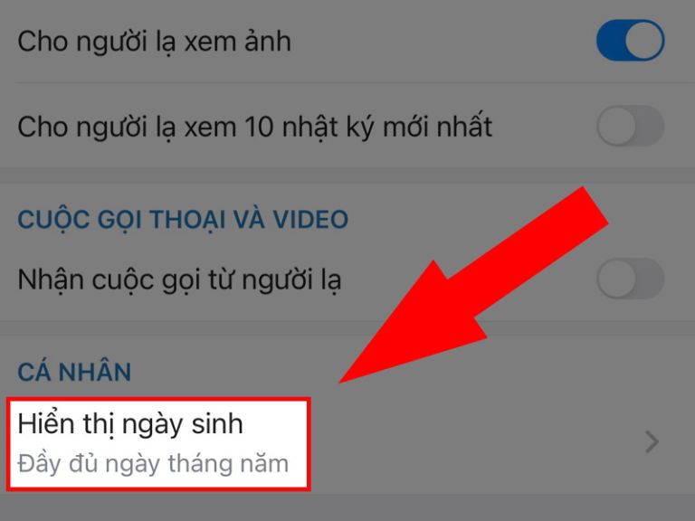 tắt thông báo sinh nhật trên Zalo