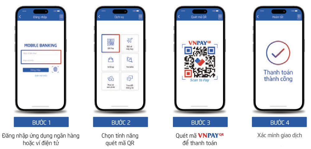 Hướng dẫn thanh toán qua tính năng QR Pay/VNPAY-QR